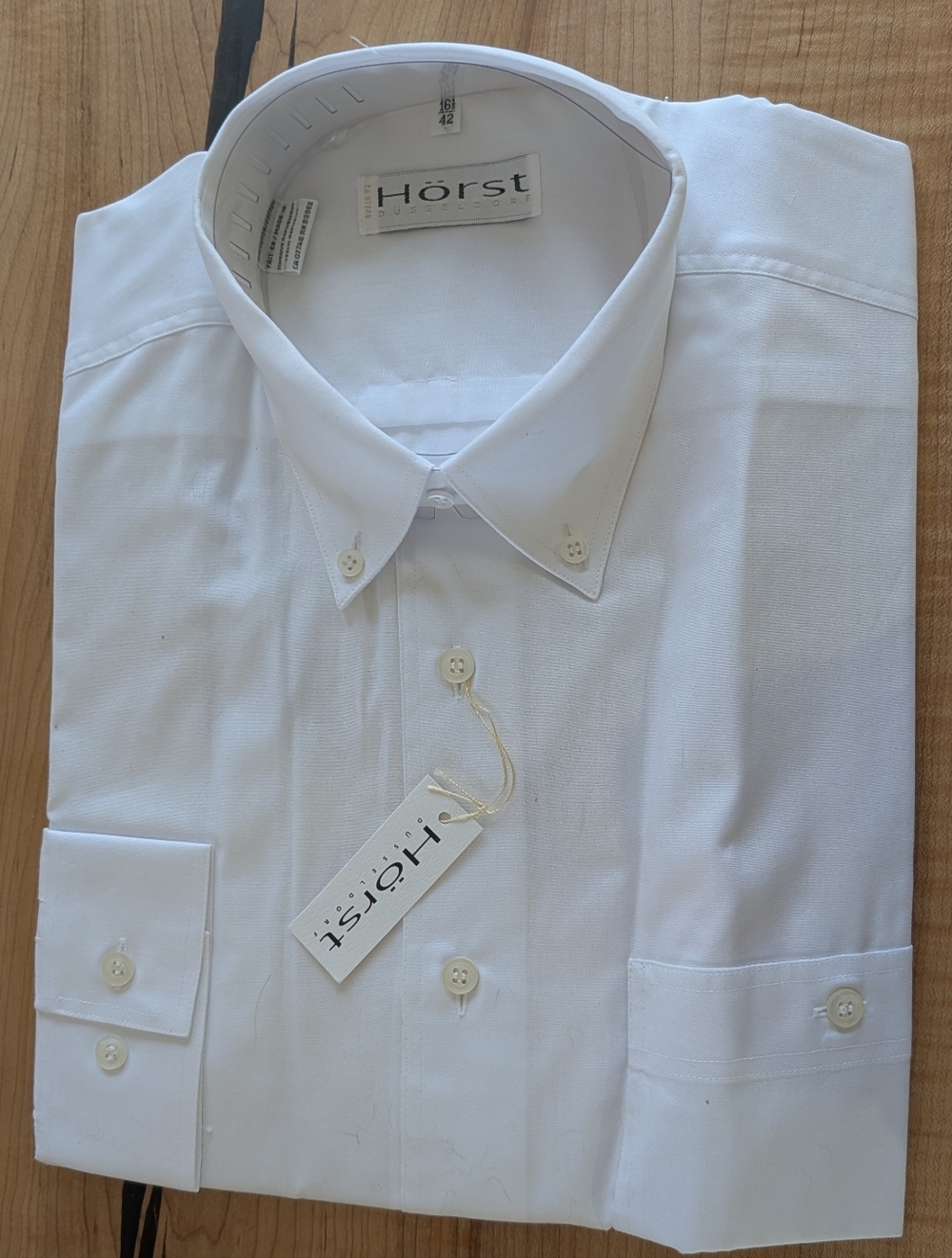 Hörst Düsseldorf NWT White Dress Shirt - Size 16.5 / 42 European Import